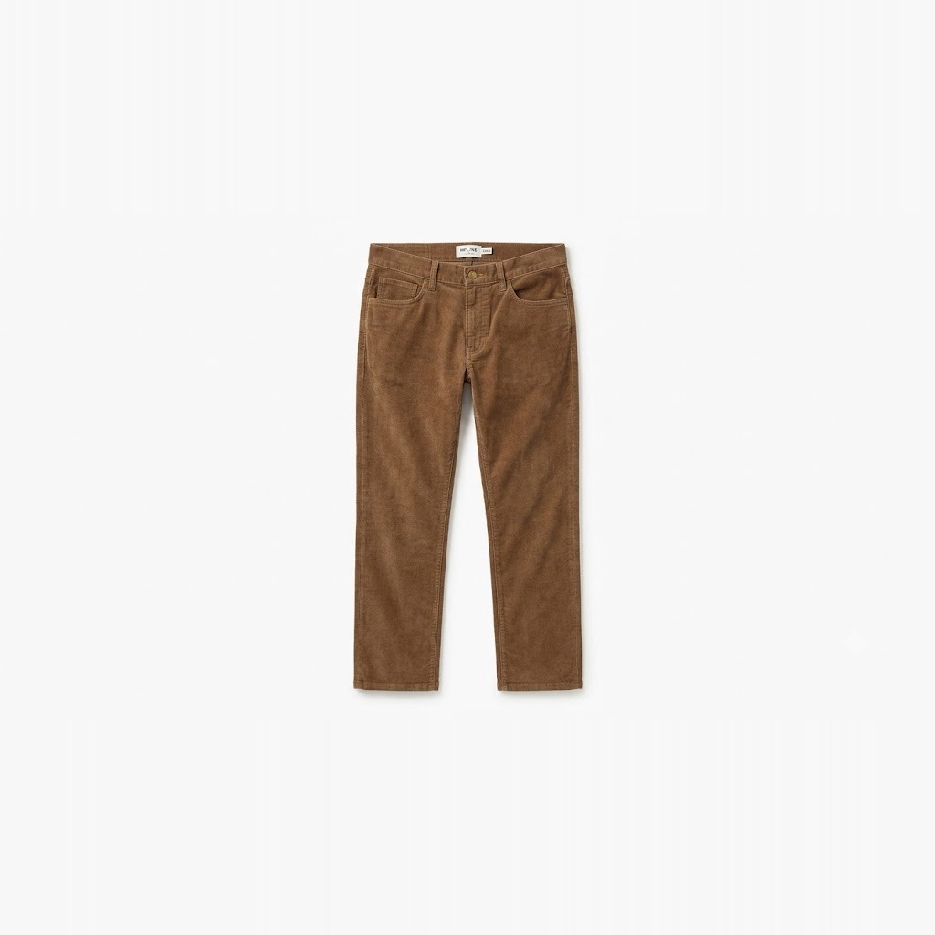 Brushed Corduroy Straight-Leg Pant