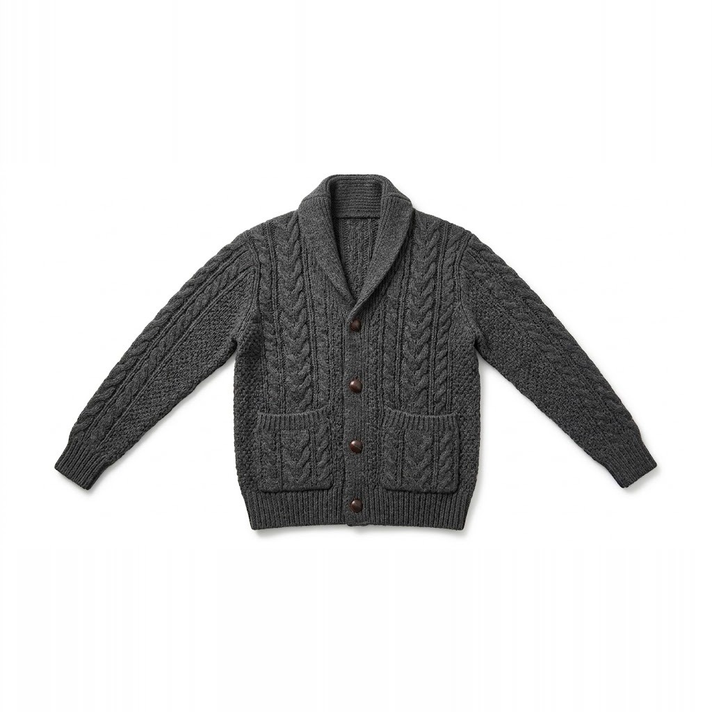 Chunky Cable-Knit Cardigan Sweater