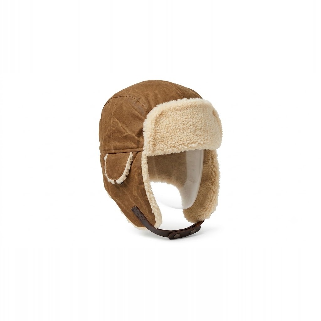 Shearling-Lined Trapper Hat