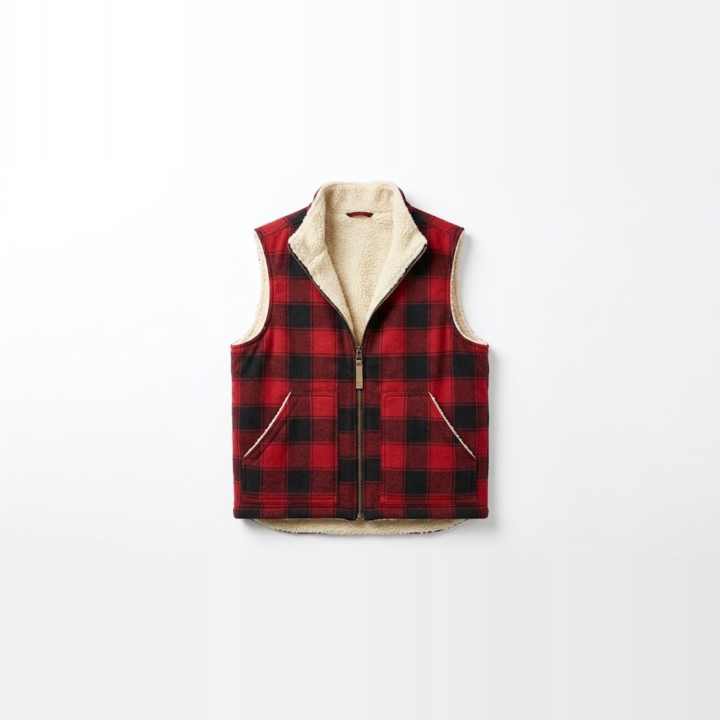 Sherpa-Lined Flannel Vest